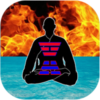 Buddha meditating with Fire over Water - KanLi Water Fire QI GONG Online Energy course for Health Wellness Consciousness Expansion
